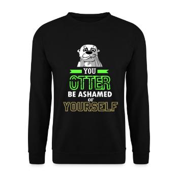 Otter Ferret Marten Water Sea Otter Beaver Sweet - Unisex Sweatshirt - black - Front - Alina (178cm) & Michal (187cm)
