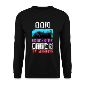 Otter Frettchen Marder Wasser Seeotter Biber Süß - Unisex Pullover - Schwarz - Vorne - Alina (178cm) & Michal (187cm)