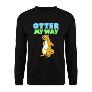 Otter Frettchen Marder Wasser Seeotter Biber Süß - Unisex Pullover - Schwarz - Vorne - Alina (178cm) & Michal (187cm)