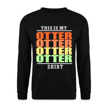 Otter Frettchen Marder Wasser Seeotter Biber Süß - Unisex Pullover - Schwarz - Vorne - Alina (178cm) & Michal (187cm)