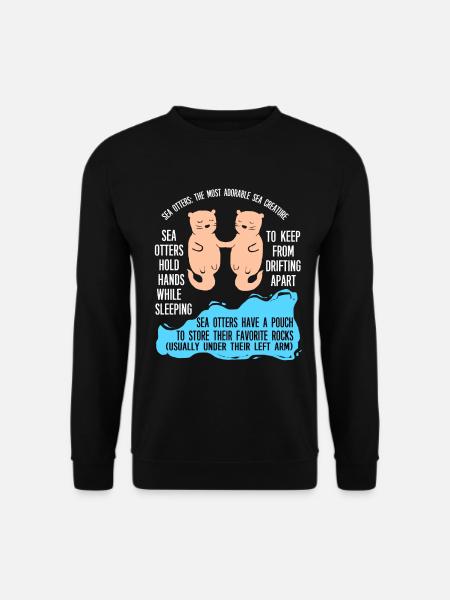 Otter Frettchen Marder Wasser Seeotter Biber Süß - Unisex Pullover - Schwarz