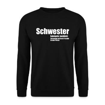 cool sister siblings best gift - Unisex Sweatshirt - black - Front - Alina (178cm) & Michal (187cm)