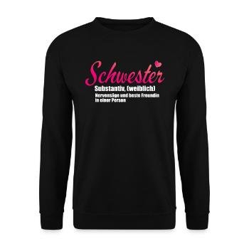 cool sister siblings best gift - Unisex Sweatshirt - black - Front - Alina (178cm) & Michal (187cm)