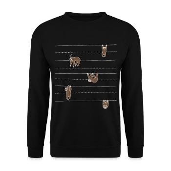 Sloth pattern gift idea for sloth fans - Unisex Sweatshirt - black - Front - Alina (178cm) & Michal (187cm)