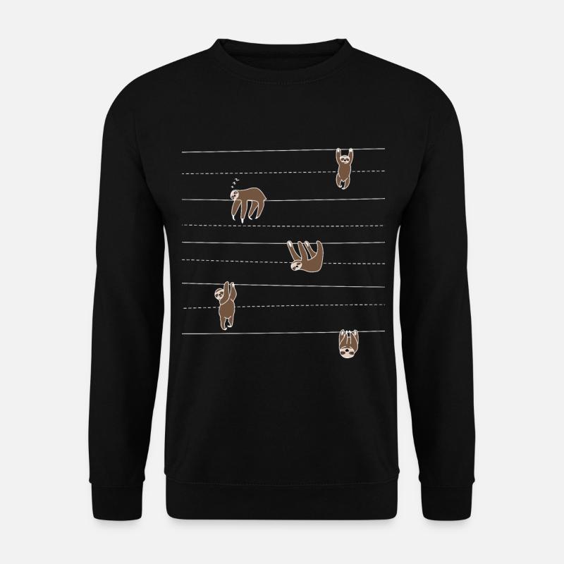 Faultier Muster Geschenkidee für Faultierfans - Unisex Pullover - Schwarz