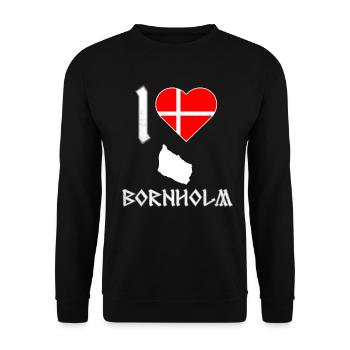 I Love Bornholm Dänemark - Unisex Pullover - Schwarz - Vorne - Alina (178cm) & Michal (187cm)