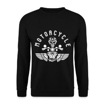 Motorcycle skull motorcyclist - Unisex Sweatshirt - black - Front - Alina (178cm) & Michal (187cm)