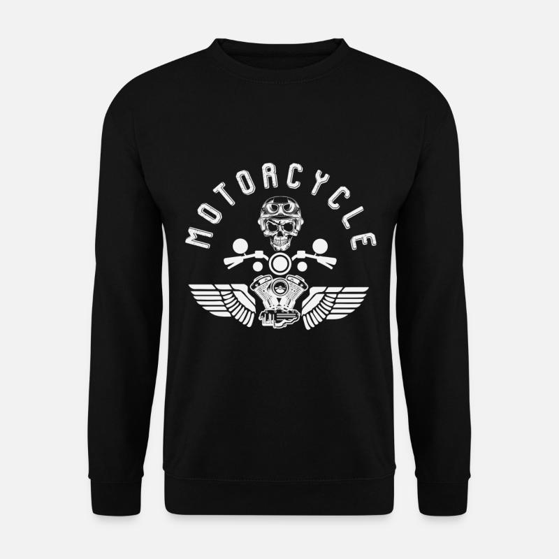 Motorrad Totenkopf Motorradfahrer - Unisex Pullover - Schwarz