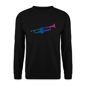 Instrument de musique trompette - Sweat-shirt Unisexe - noir - Devant - Alina (178cm) & Michal (187cm)