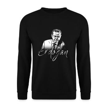 erdogan shirt - Unisex Pullover - Schwarz - Vorne - Alina (178cm) & Michal (187cm)