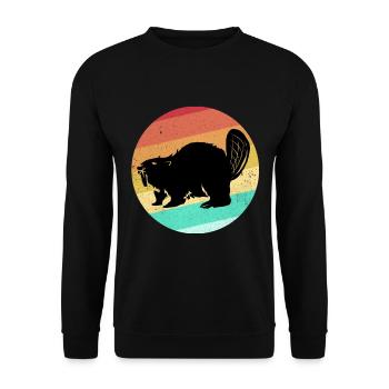 Beaver - Unisex Sweatshirt - black - Front - Alina (178cm) & Michal (187cm)