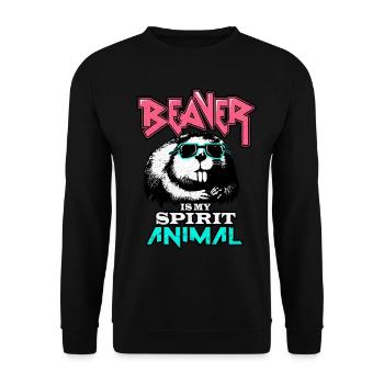 Beaver - Unisex Sweatshirt - black - Front - Alina (178cm) & Michal (187cm)