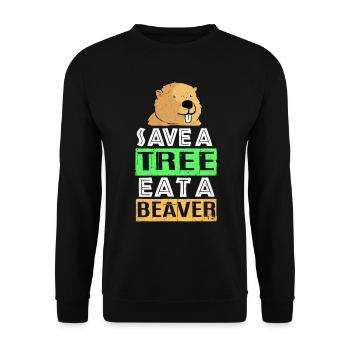 Biber - Sweat-shirt Unisexe - noir - Devant - Alina (178cm) & Michal (187cm)
