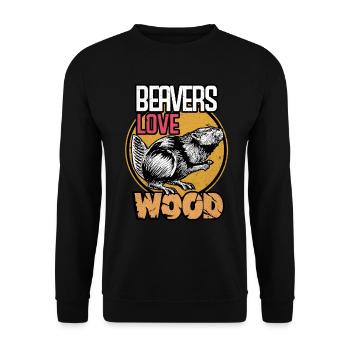 Beaver - Unisex Sweatshirt - black - Front - Alina (178cm) & Michal (187cm)