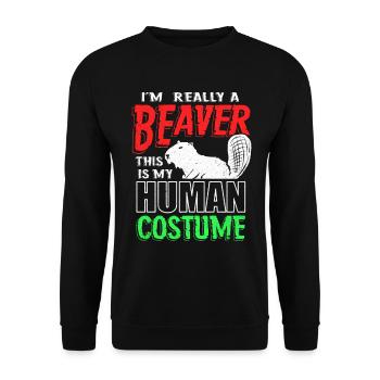 Biber - Sweat-shirt Unisexe - noir - Devant - Alina (178cm) & Michal (187cm)