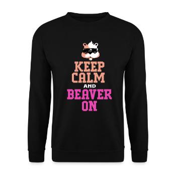 Castor ambigu bois arbre damm blaireau loutre - Sweat-shirt Unisexe - noir - Devant - Alina (178cm) & Michal (187cm)