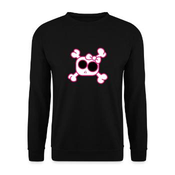 Funny cartoon skull - Unisex Sweatshirt - black - Front - Alina (178cm) & Michal (187cm)