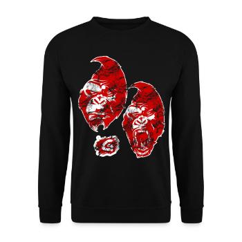 Affe Gorilla - Unisex Pullover - Schwarz - Vorne - Alina (178cm) & Michal (187cm)