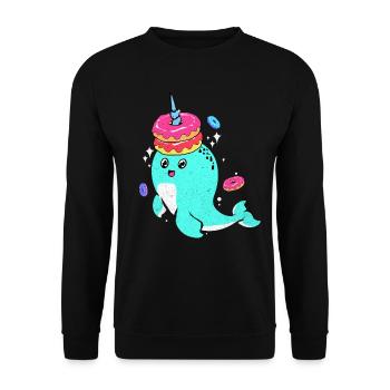 Narval - Sweat-shirt Unisexe - noir - Devant - Alina (178cm) & Michal (187cm)