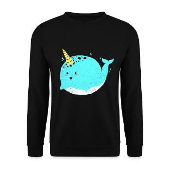 Narwal - Unisex Pullover - Schwarz - Vorne - Alina (178cm) & Michal (187cm)