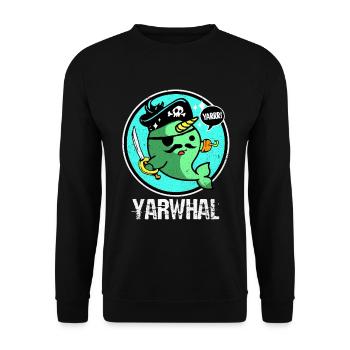 Narwhal - Unisex Sweatshirt - black - Front - Alina (178cm) & Michal (187cm)