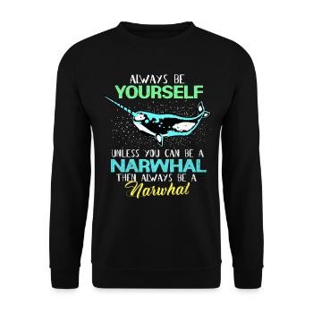 Narwal - Unisex Pullover - Schwarz - Vorne - Alina (178cm) & Michal (187cm)