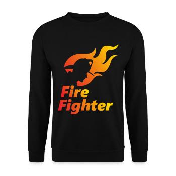pompier - Sweat-shirt Unisexe - noir - Devant - Alina (178cm) & Michal (187cm)