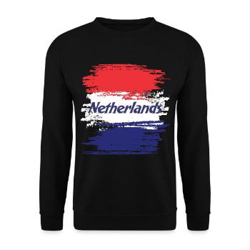 Netherlands - Unisex Sweatshirt - black - Front - Alina (178cm) & Michal (187cm)