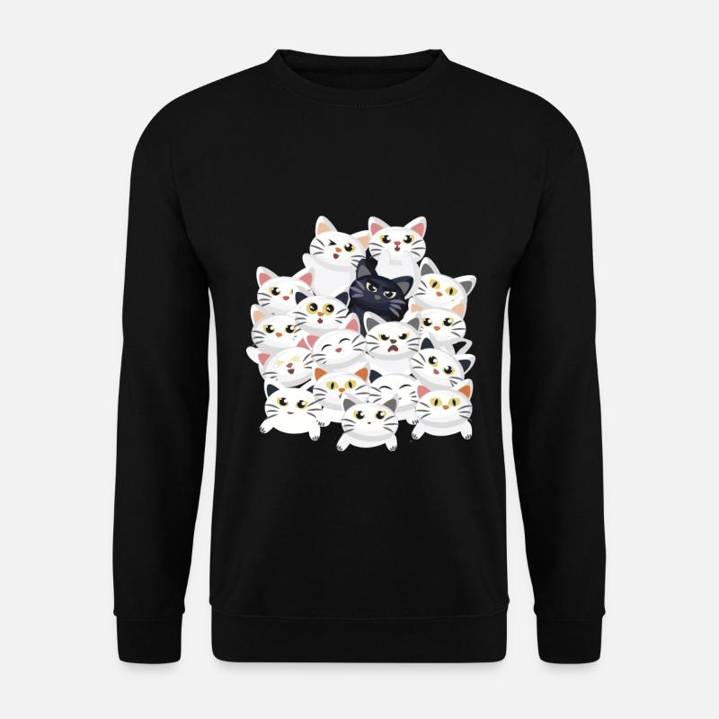 Katzen auf dem Haufen - Unisex Pullover - Schwarz