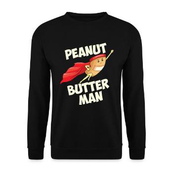 Peanut Butter Erdnuss Butter Superheld - Unisex Pullover - Schwarz - Vorne - Alina (178cm) & Michal (187cm)