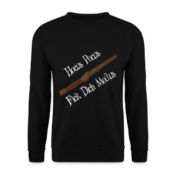 Zauberstab Magie Zauberspruch Geschenk - Unisex Pullover - Schwarz - Vorne - Alina (178cm) & Michal (187cm)