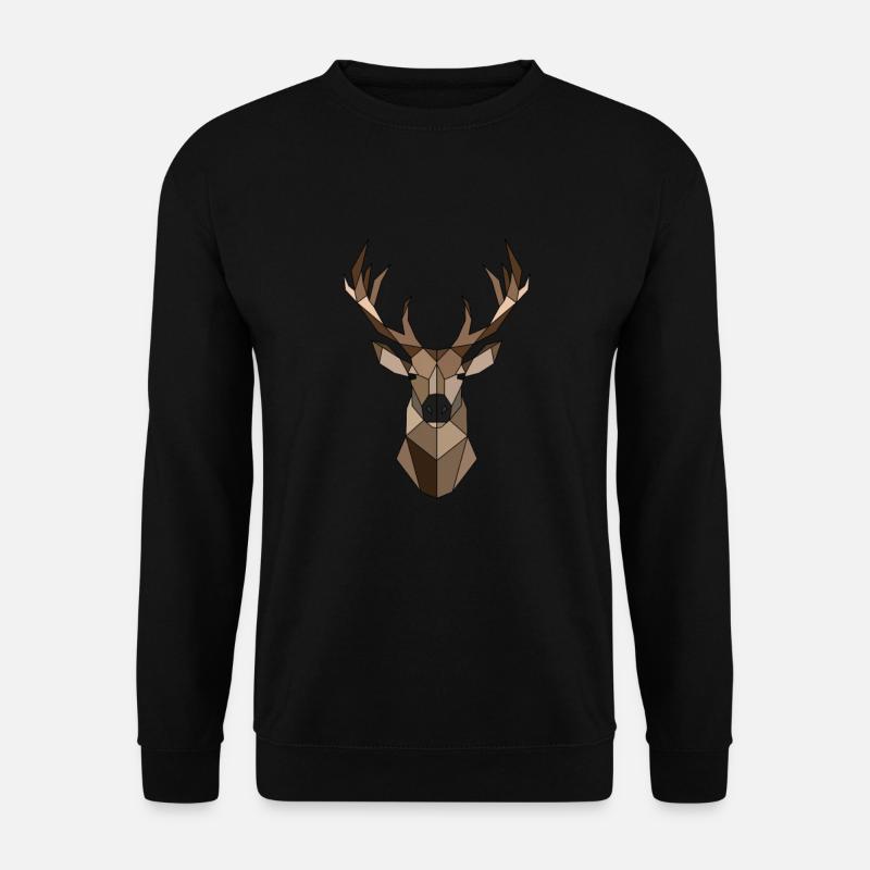 Geometric deer animal gift - Unisex Sweatshirt - black