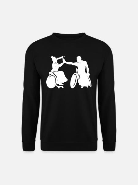 Rollstuhl Tanzen Rollstuhlsport Rolli Geschenk - Unisex Pullover - Schwarz