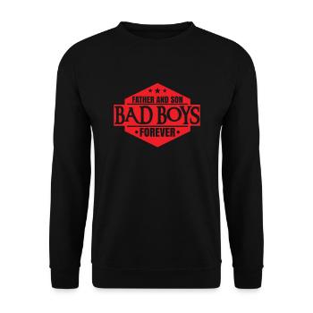 father son - Unisex Sweatshirt - black - Front - Alina (178cm) & Michal (187cm)