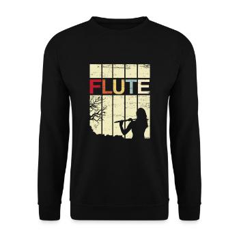flute - Unisex Sweatshirt - black - Front - Alina (178cm) & Michal (187cm)