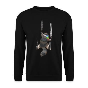 Drunk Humor Party Drunk Raccoon Party - Sweat-shirt Unisexe - noir - Devant - Alina (178cm) & Michal (187cm)