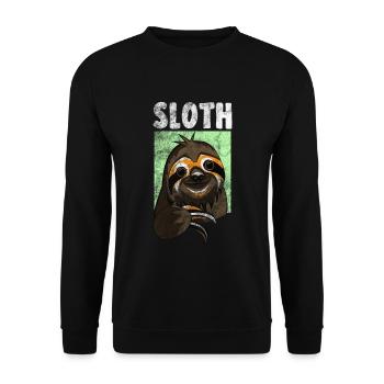 Faultier - Unisex Pullover - Schwarz - Vorne - Alina (178cm) & Michal (187cm)