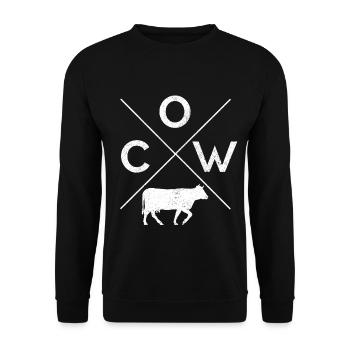 Cadeau de fermier vache vache taureau vache laitière vache laitière - Sweat-shirt Unisexe - noir - Devant - Alina (178cm) & Michal (187cm)
