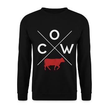 COW cow cattle bull dairy cow calf farmer gift - Unisex Sweatshirt - black - Front - Alina (178cm) & Michal (187cm)