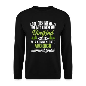 Enfant du village agriculteur paysan proverbes T-shirt - Sweat-shirt Unisexe - noir - Devant - Alina (178cm) & Michal (187cm)