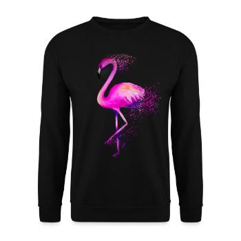 Flamingo bird pink colorful bird colorful gift - Unisex Sweatshirt - black - Front - Alina (178cm) & Michal (187cm)