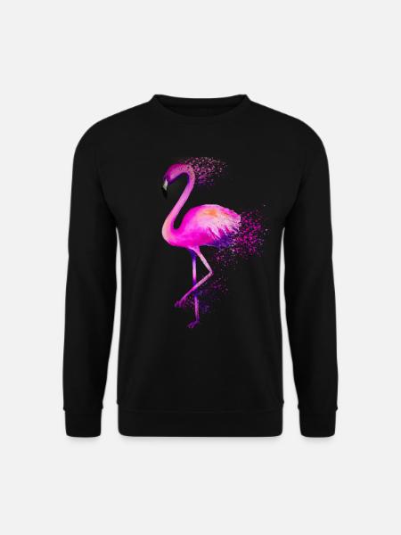 Flamingo Vogel rosa colorful bird bunt Geschenk - Unisex Pullover - Schwarz