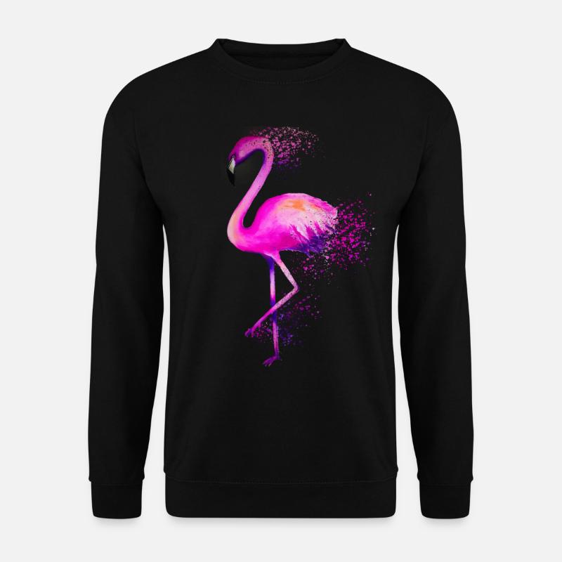 Flamingo Vogel rosa colorful bird bunt Geschenk - Unisex Pullover - Schwarz