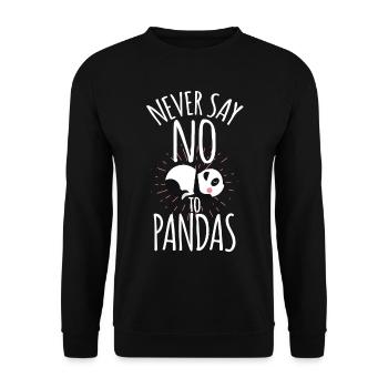 Cadeau mignon ne jamais dire non aux pandas - Sweat-shirt Unisexe - noir - Devant - Alina (178cm) & Michal (187cm)