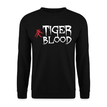 Kühles Tiger Blood Scars-Geschenk - Unisex Pullover - Schwarz - Vorne - Alina (178cm) & Michal (187cm)