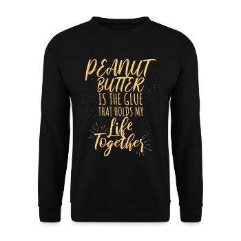 Cadeau drôle de colle de beurre de cacahuète - Sweat-shirt Unisexe - noir - Devant - Alina (178cm) & Michal (187cm)