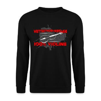 Lustiger Spruch Geige - Unisex Pullover - Schwarz - Vorne - Alina (178cm) & Michal (187cm)