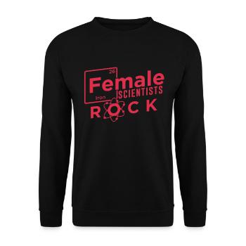 Wissenschaftlerin Geek - Unisex Pullover - Schwarz - Vorne - Alina (178cm) & Michal (187cm)