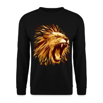 Löwe Raubtier - Unisex Pullover - Schwarz - Vorne - Alina (178cm) & Michal (187cm)
