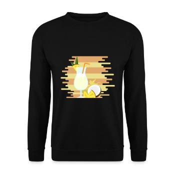 Pina Colada Tasty Drink Cocktail Recipe - Unisex Sweatshirt - black - Front - Alina (178cm) & Michal (187cm)